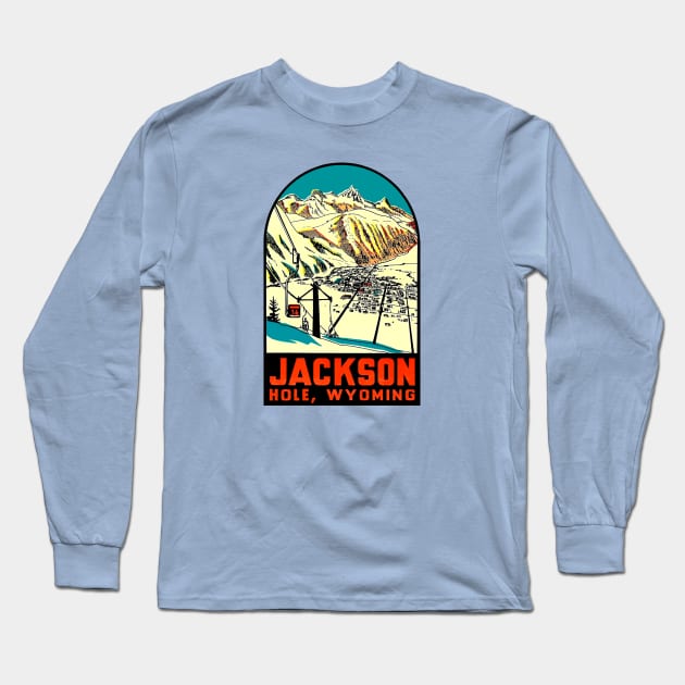 Jackson Hole Wyoming Vintage Long Sleeve T-Shirt by Hilda74